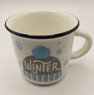 Winter Themed White and Blue Mug